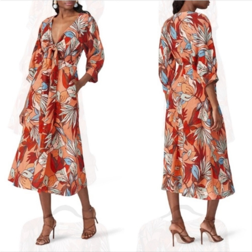 NICHOLAS Multicolor Floral Midi Dress